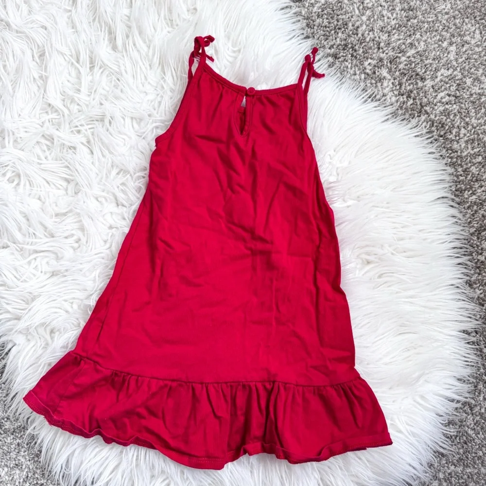 OshKosh B’gosh Girls 2T Red Eyelet Ruffle Hem Tie Strap Dress